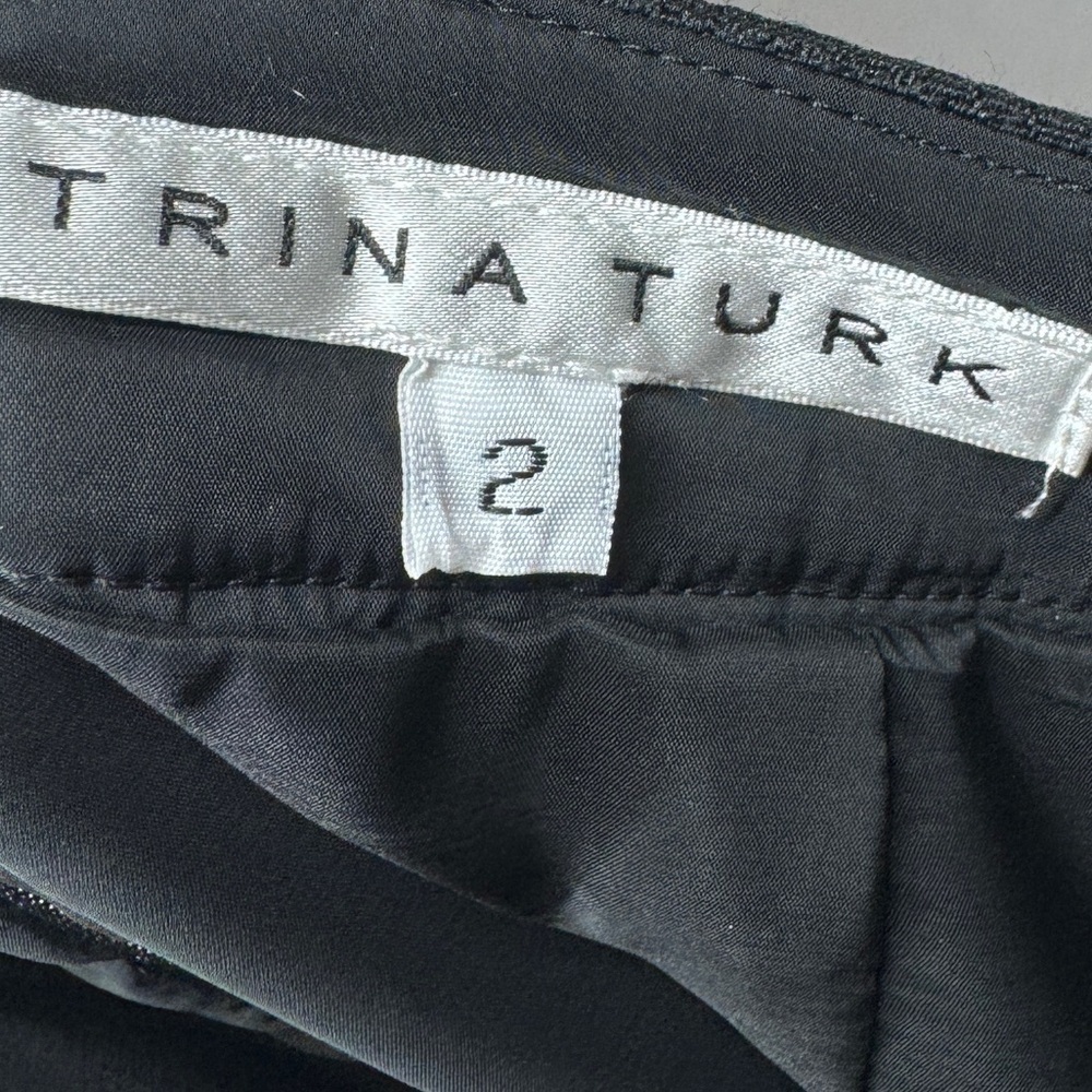 Trina Turk Pencil A Line Textured Cotton Wool Blend Black Pink Striped Skirt 2 - Picture 12 of 13